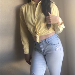 Pastel Yellow Button Up Top